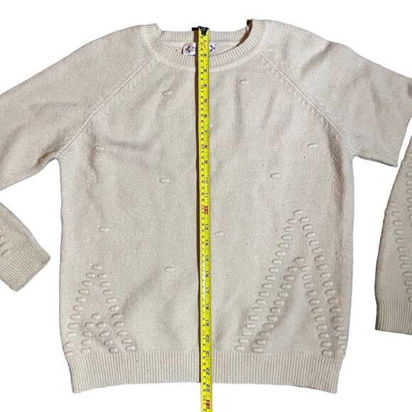 Nanette Lepore Womens Crew Neck Sweater Pull On Knit Off-White Medium - Picture 5 of 7